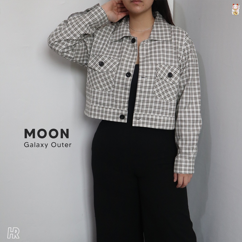 Blazer Crop Outer Kotak Flanel - GALAXY