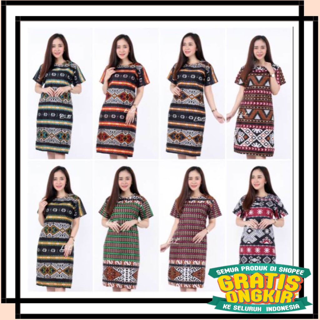 MOTIF TERBARU MODEL KOREA BATIK KEKINIAN SEMARANG / dress batik modern wanita flare murah grosir