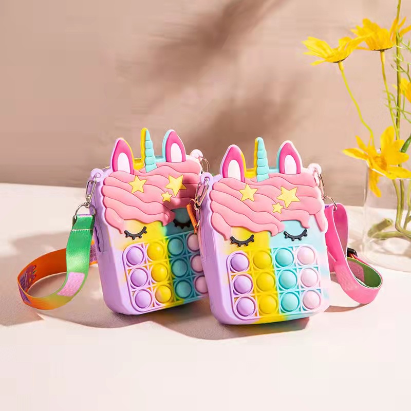 TAS POP IT UNICORN ANAK / TAS SELEMPANG ANAK UNICORN