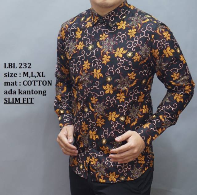 MEN SALE BAJU BATIK KEMEJA PRIA SLIM FIT MODERN LUIGI BATANI SLIMFIT HAL