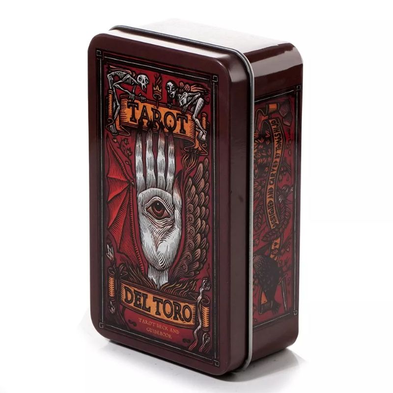 Del Toro Tarot dengan Kotak Kaleng pinggiran Merah