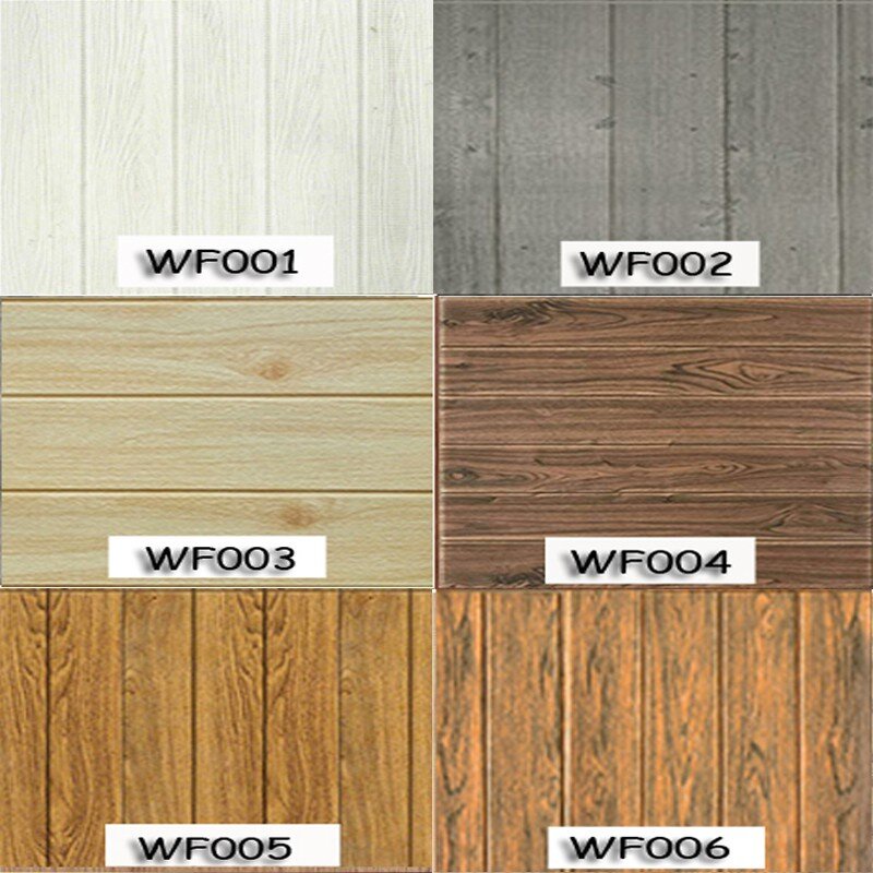 Wallpaper 3D foam Kayu Klasik Emboss Panel Wallpaper Timbul Foam Peredam Panas Dingin Dan Suara WHFURNITURE