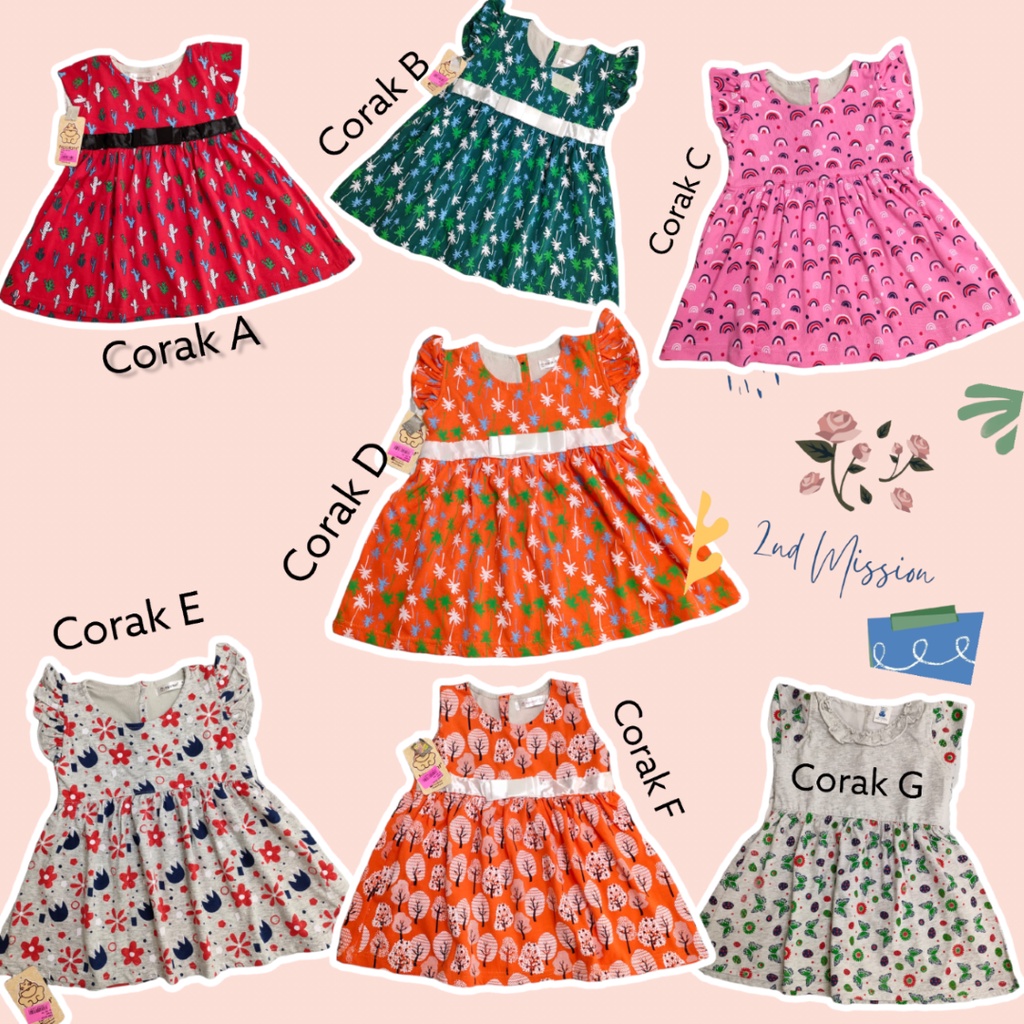 HIPOfant Pakaian Dress Baju Bayi Baby dan Anak Perempuan Original Berkualitas 9-12 Bulan Brand Mall 