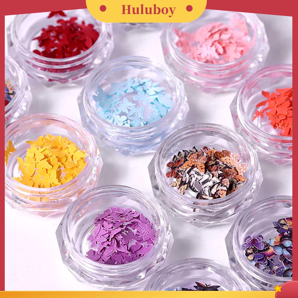 Huluboy Huluboy♡ Stiker Kupu-Kupu Mini Untuk Dekorasi Manicure DIY