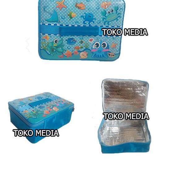 ✥ Tas Bekal Lunch Bag Alum Foil Pasangan Tempat Makan YOOYEE - Biru ○