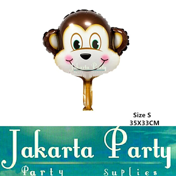 Balon Foil Monkey Head Mini / Balon Karakter Hewan / Balon Animal