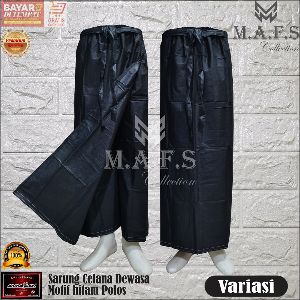 SARUNG CELANA DEWASA HITAM POLOS &amp; WARNA POLOS GARIS ANNAJWAN