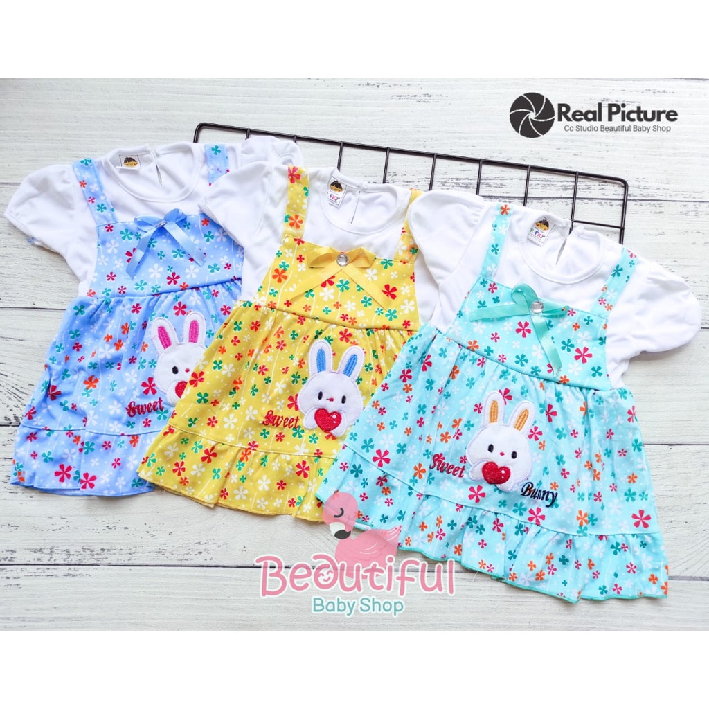 Baby.ou - Dress Bayi Perempuan Motif Bunga Bunny / Rok Baju Bayi Perempuan  Merk Rifky / Baju Bayi Perempuan