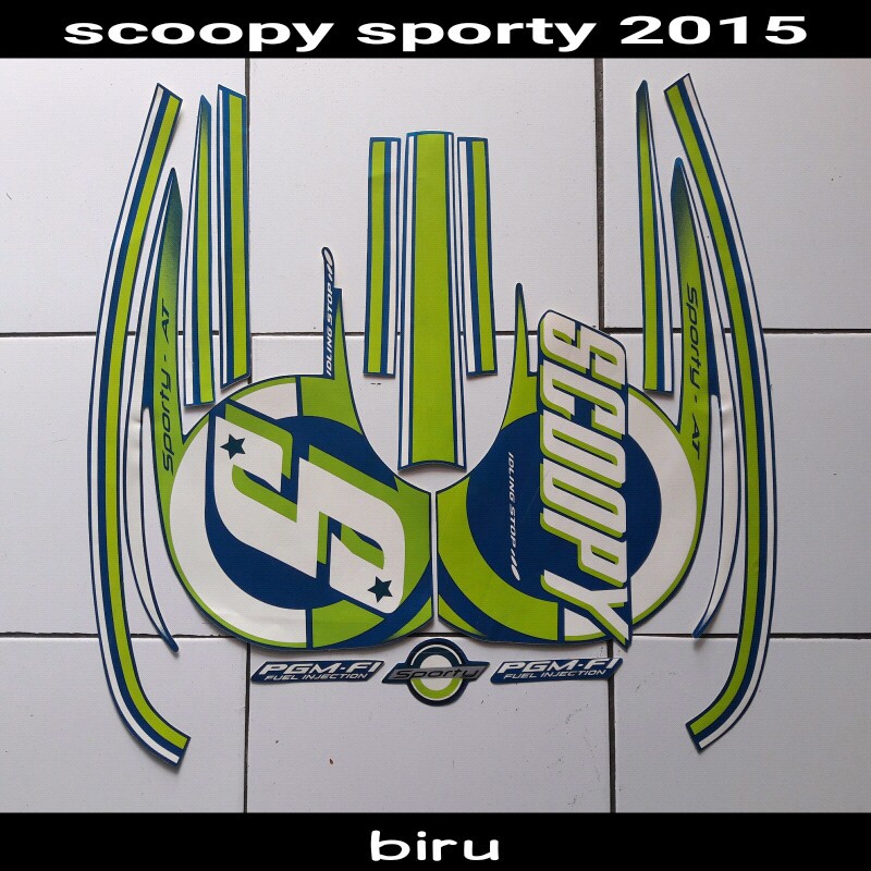 sticker motor scoopy sporty 2015 biru