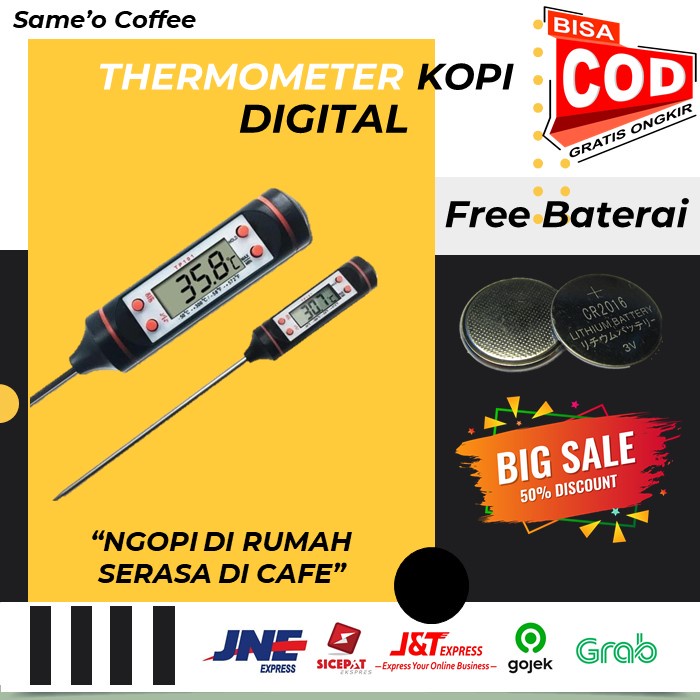 THERMOMETER KOPI DIGITAL DAPUR ALAT PENGUKUR SUHU MINUMAN V60