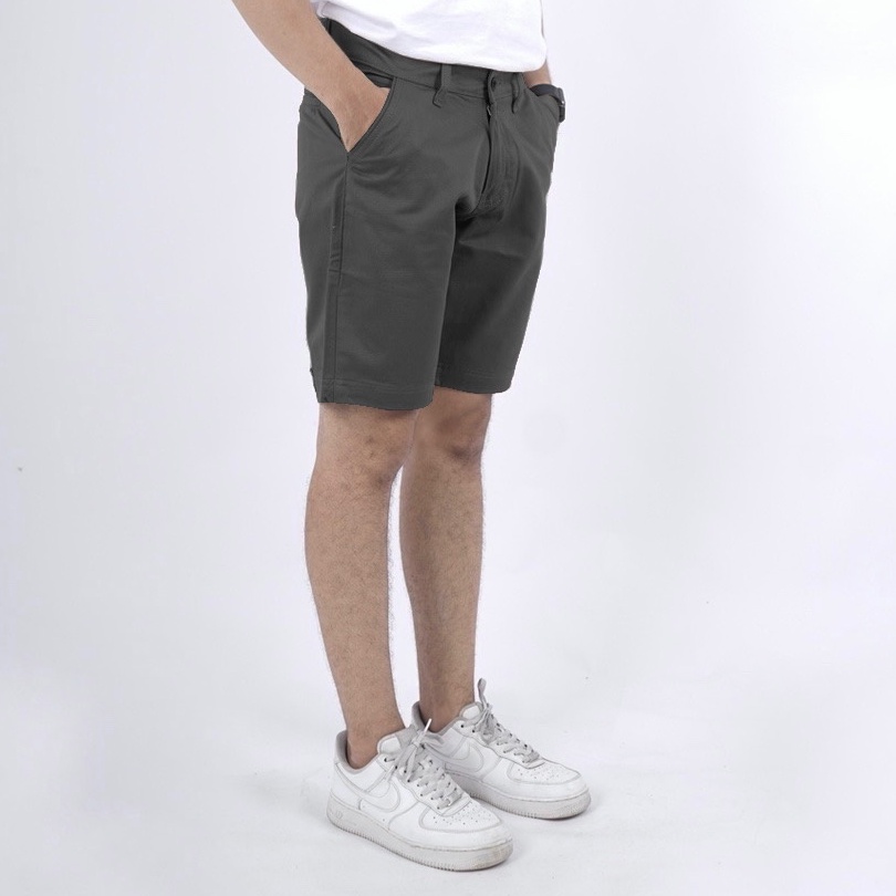 Mcvois Celana Chino Pendek Pria Abu Tua Premium Distro