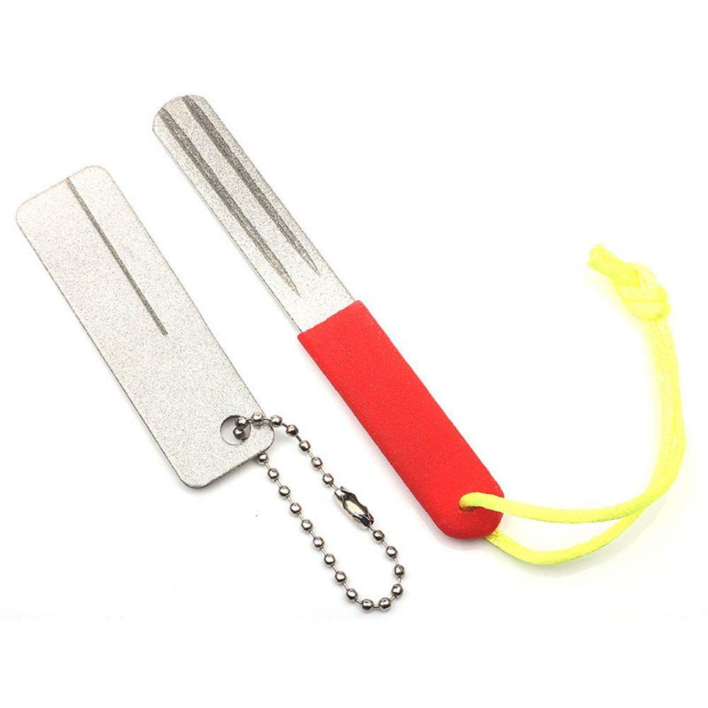 Lanfy Alat Pengasah Kail Pancing Portable Outdoor Single Groove Alat Pancing Alur Ganda Fish Hook Groove Fishook Sharpening