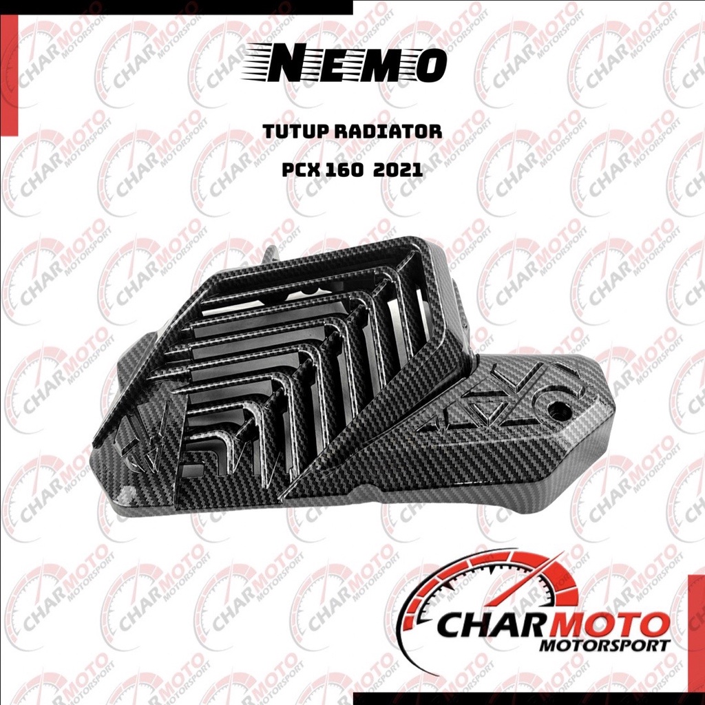 Cover Tutup Radiator Honda Vario 160 PCX 160 New Carbon Karbon Nemo PNP - Charmoto