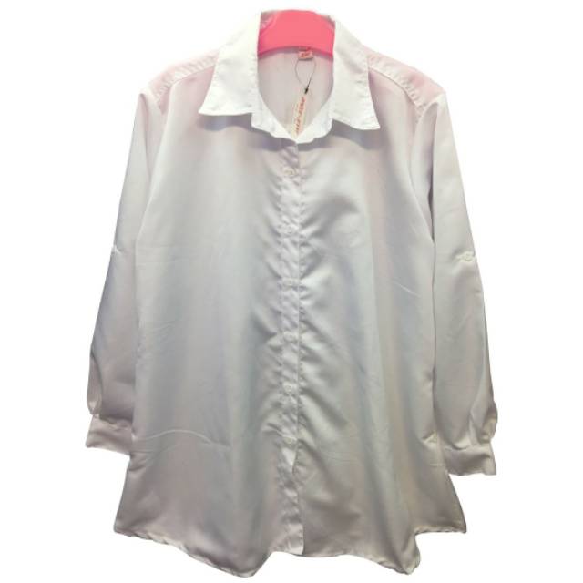 Hem Kemeja Putih Atasan Wanita Kantor