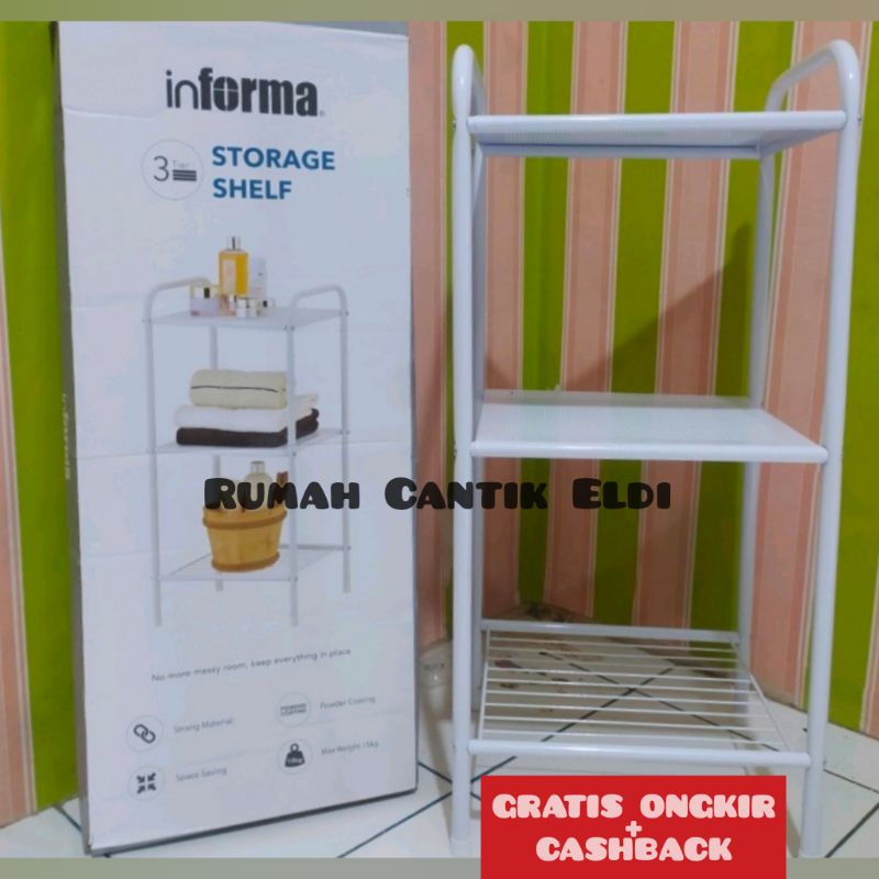 INFORMA ORI RAK 3 SUSUN TINGKAT MAGIC COM / MAGIC JAR / RICE COOKER DAPUR / BUMBU / TROLI / TROLLEY 