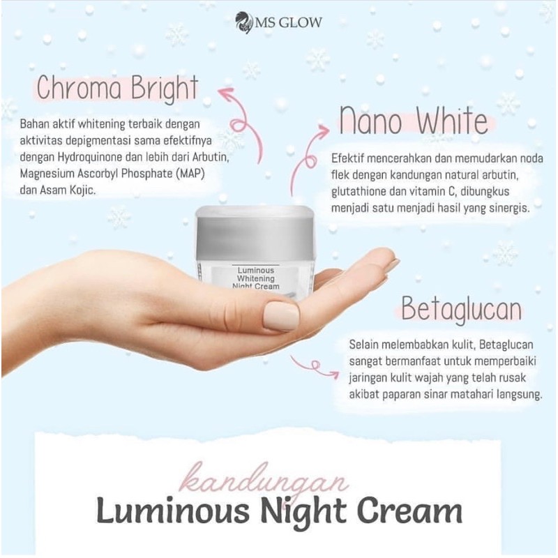 KRIM MALAM LUMINOUS MSGLOW NIGHT CREAM