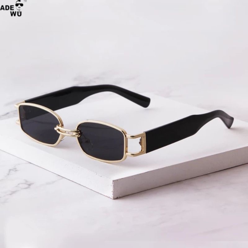 Kacamata Hitam Sunglasses Anti UV Matahari dan Blueray Gaya Fashion Korea Pria Wanita Kotak Kecil LJP1