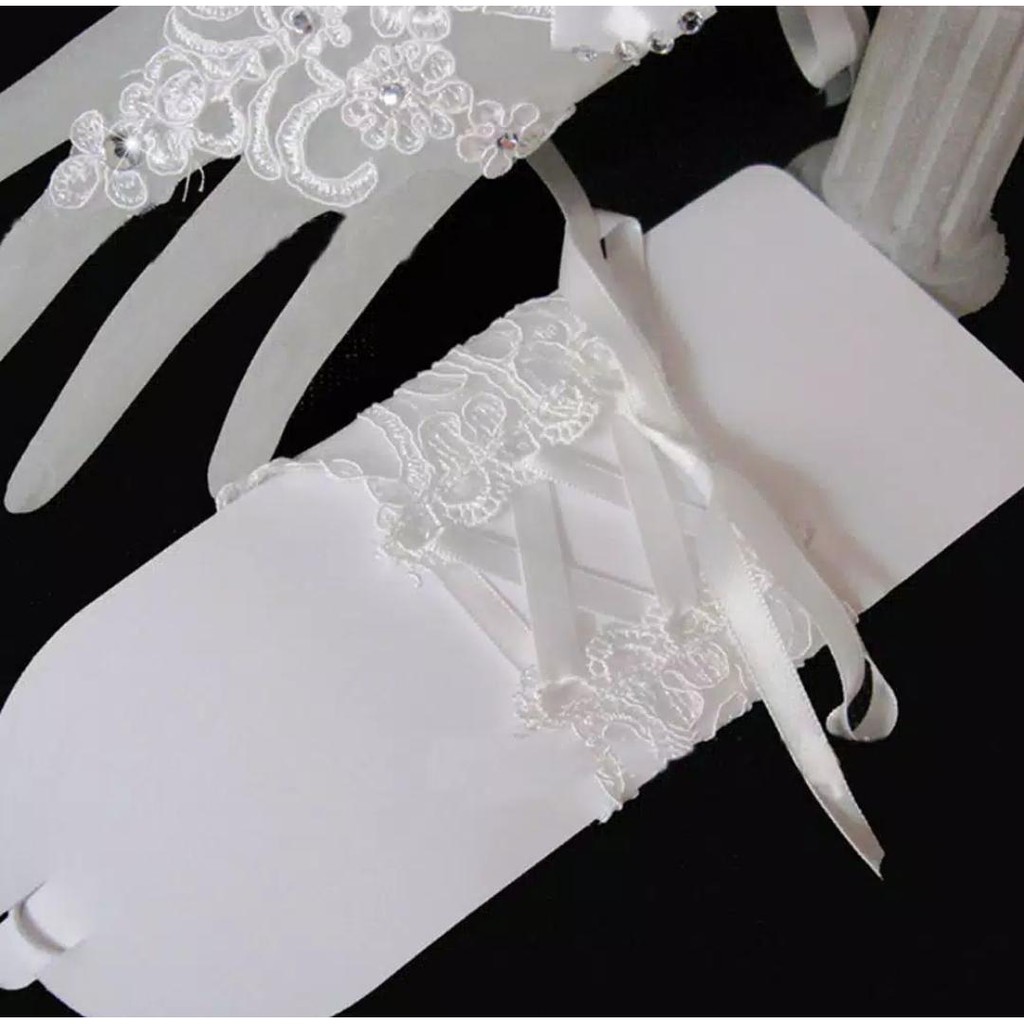 Pita Gloves - Sarung Tangan Pengantin - Sepasang Sarung Tangan Brukat - Aksesoris Pengantin