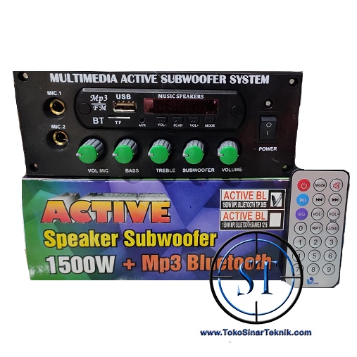 Kit Amplifier Speaker Active Aktip 1500W PMPO Stereo Multimedia Subwoofer System + MP3 Bluetooth TIP3055