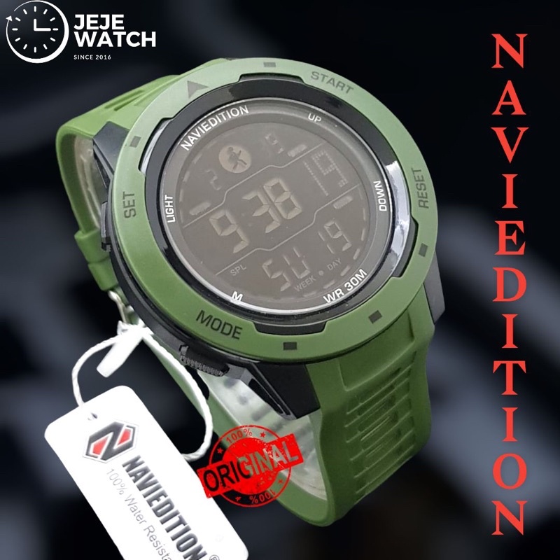 JAM TANGAN PRIA NAVIEDITION 2016 TALI RUBER 100%ORIGINAL | WATER RESISTANT | FREE BATERAI ORIGINAL | ANTI AIR | KARET DIGITAL COWOK | FREE BOX |