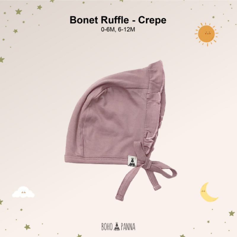 BONET RUFFLE TOPI ANAK BAYI BOHO BABY SURABAYABABY-Crepe