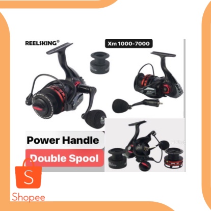 REEL REELSKING XM POWER HANDLE DOUBLE SPOOL 1000-7000 SERIES 131BB -
