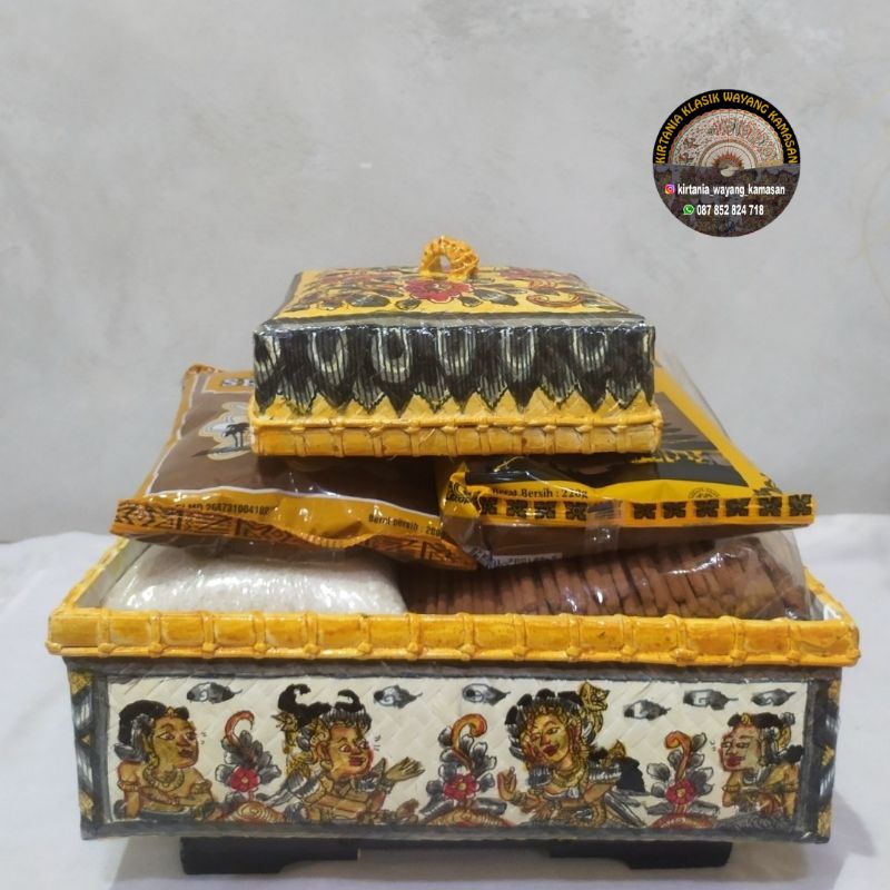 bokor keben sokasi besek lukis tangan wayang kamasan bali