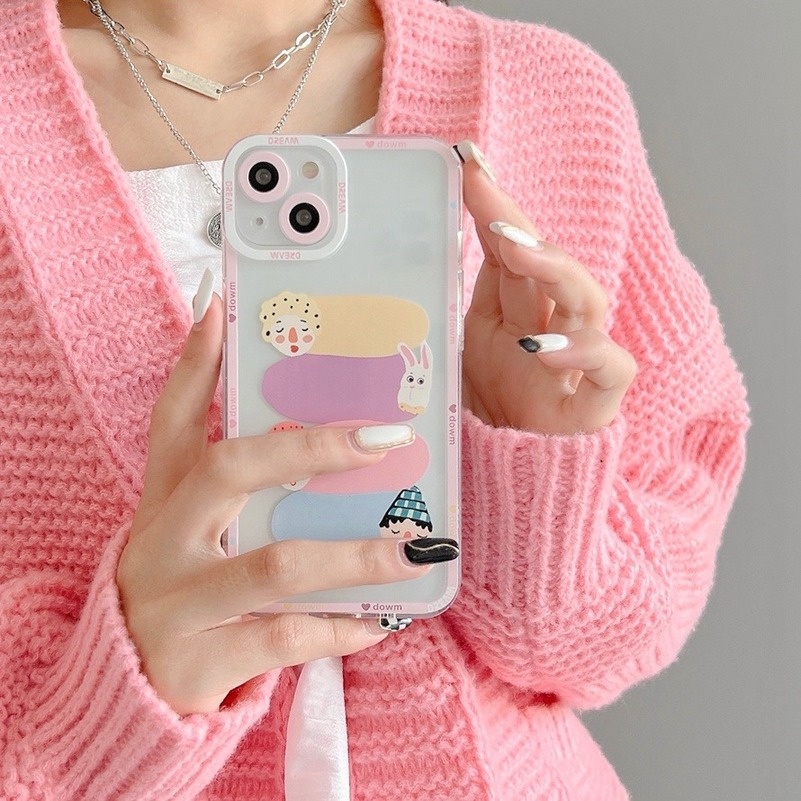 Soft Case Silikon TPU Bening Motif Kartun Anak Laki-Laki Dan Perempuan Untuk IPhone 13 12 11 Pro Max X Xr Xs SE 2020 Max 8 7 6 6s Plus