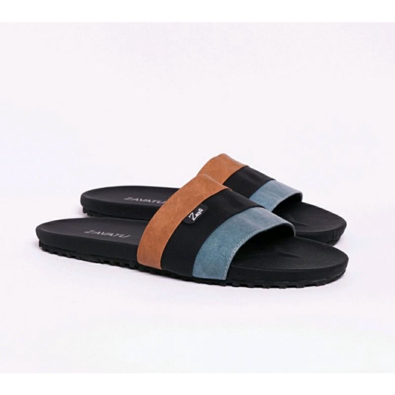 Sandal Big Size Pria 40-49 Super Big JUMBO Ukuran Besar Sendal Slide 030ZV Kasual Awet