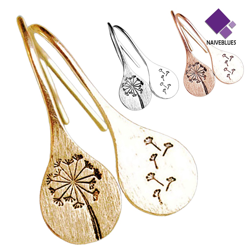 Anting Menjuntai Liontin Dandelion Bahan Stainless Steel Untuk Perhiasan