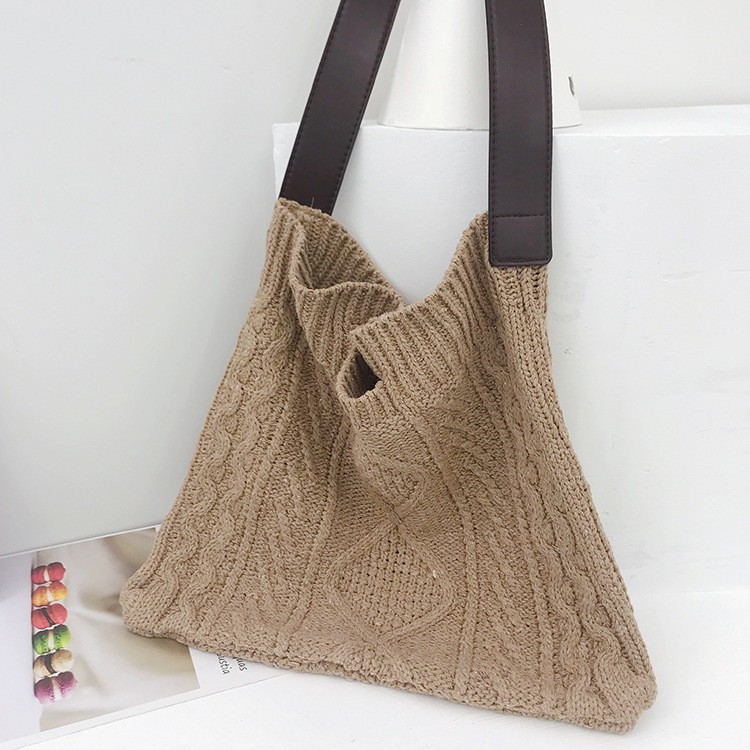 TC-60 tas selempang rajut korea jepang knit high quality retro autumn