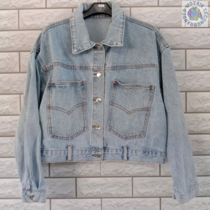 JAKET JEANS BOMBER CROP/SECOND BRANDED/PL/SEKEN