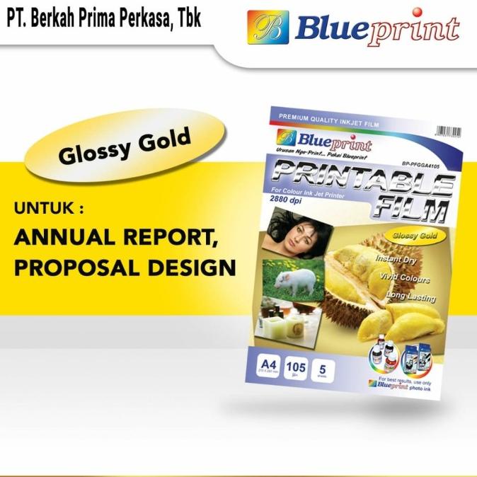 

Big Sale Kertas Film / Glossy Gold Printable Film BLUEPRINT A4 Big Sale