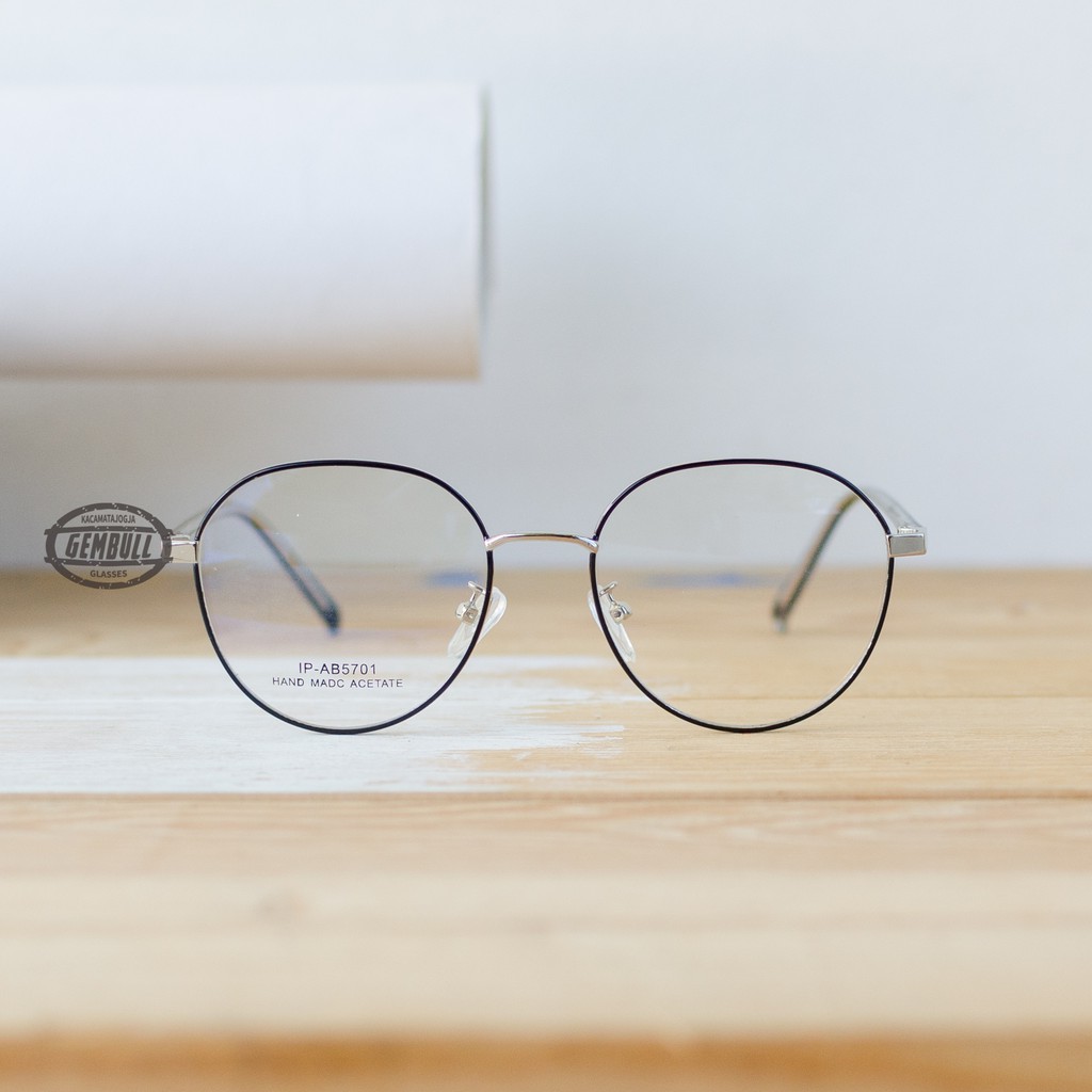 FRAME KACAMATA SEMI BULAT BESI KOREA WANITA PRIA MURAH - WIDATI 05