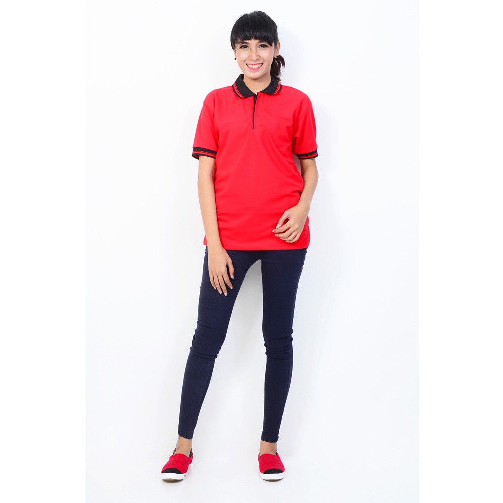 Kaos wangki kerah lengan Pendek Wanita Basic Simpel Elegan - XSHOP PoloGirl