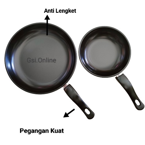 (ORIGINAL FRY PAN) TEFLON SET 2 IN 1//Teflon/alat penggoreng