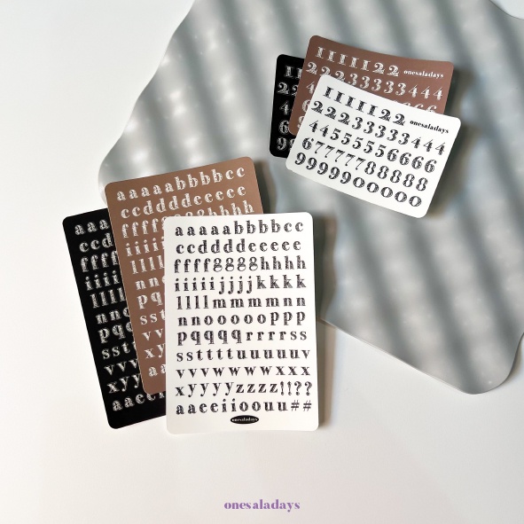 

ONESALADAYS Alphabet Number #6 Sticker Sheet / Stiker Huruf Angka