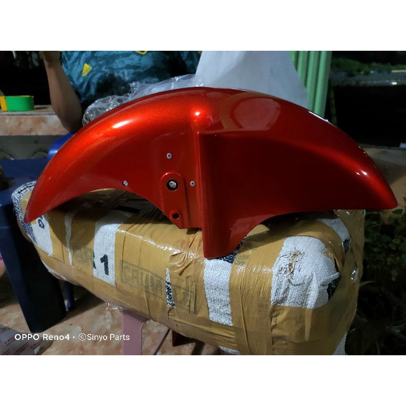 slebor depan spakbor depan ninja r orens ss oren original kawasaki GL100 CB TIGER Megapro Scorpio