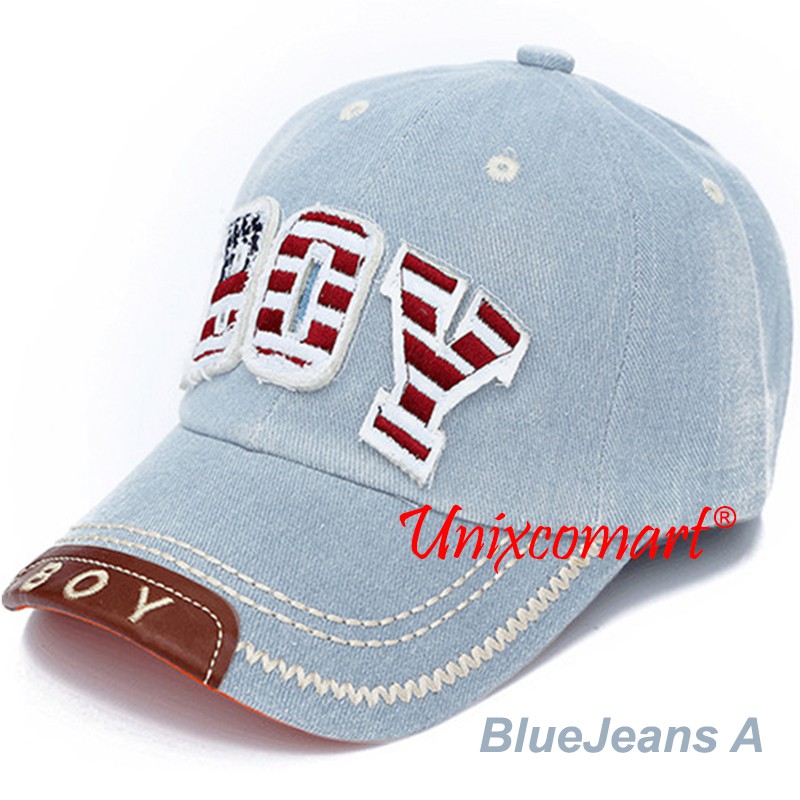 Topi Anak BOY HAT Topi Denim Bahan Jeans Anak Baseball Cap Kids-BlueJeans A