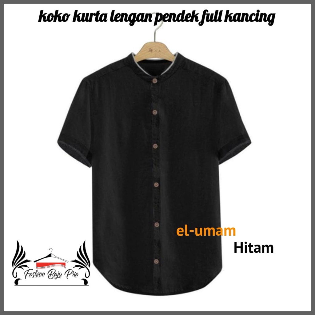 Baju Koko Kurta Pria Terbaru Kemeja Koko Fashion Muslim Kurta Polos Full Kancing Matt Katun Adem Slim