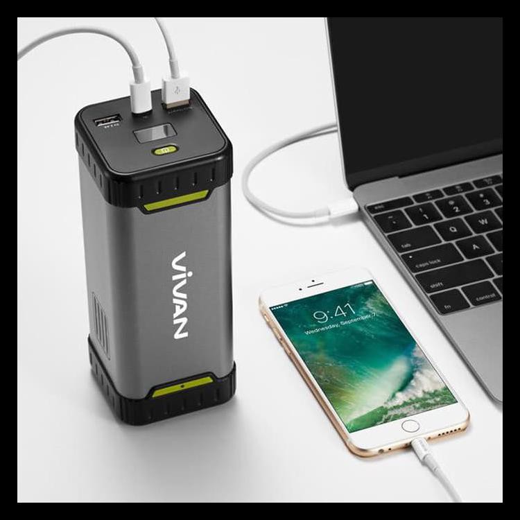 Promo Vivan Power Bank Mf20 20800Mah 3A Output Powerbank Original Resmi - Abu-Abu Promo Murah :)