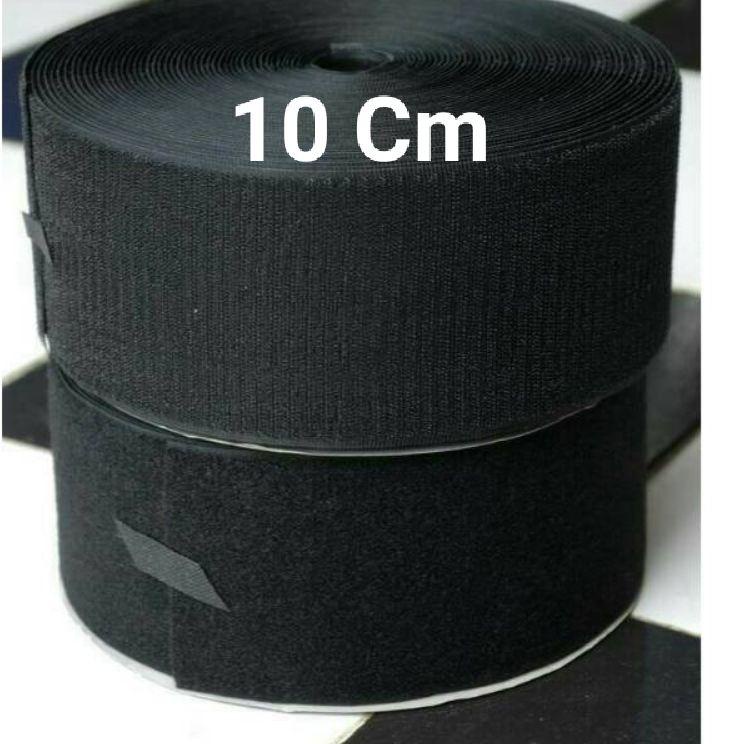 Flash Sale... 1 METER VELCRO PEREPET PEREKAT MAGIC TAPE 10 CM PEREKAT BAHAN / KAIN WARNA HITAM DAN P