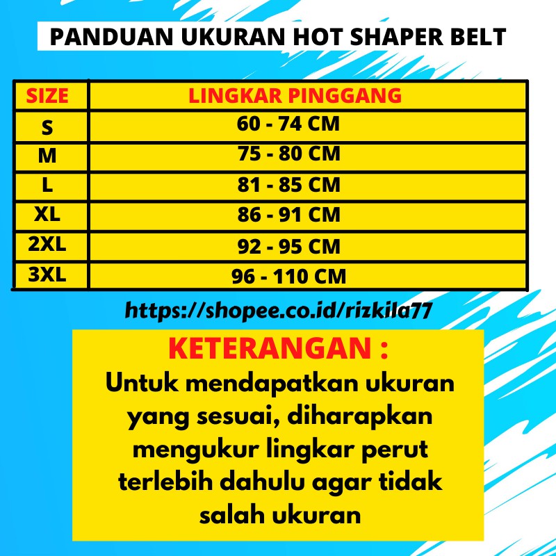 Sabuk Pelangsing Perut Hot Shaper Power Belt Alat Pelangsing Tubuh Korset Wanita Bahan Neotex