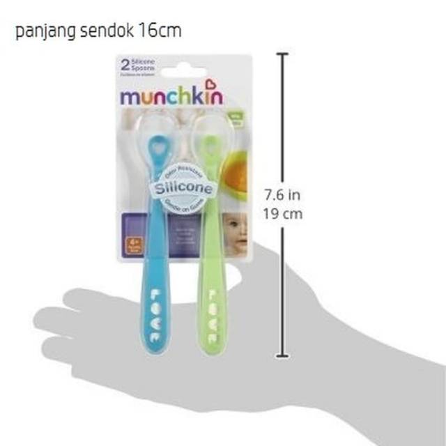 MUNCHKIN 2pcs  Soft Silicone  Spoon Sendok Bayi Silikon Lentur