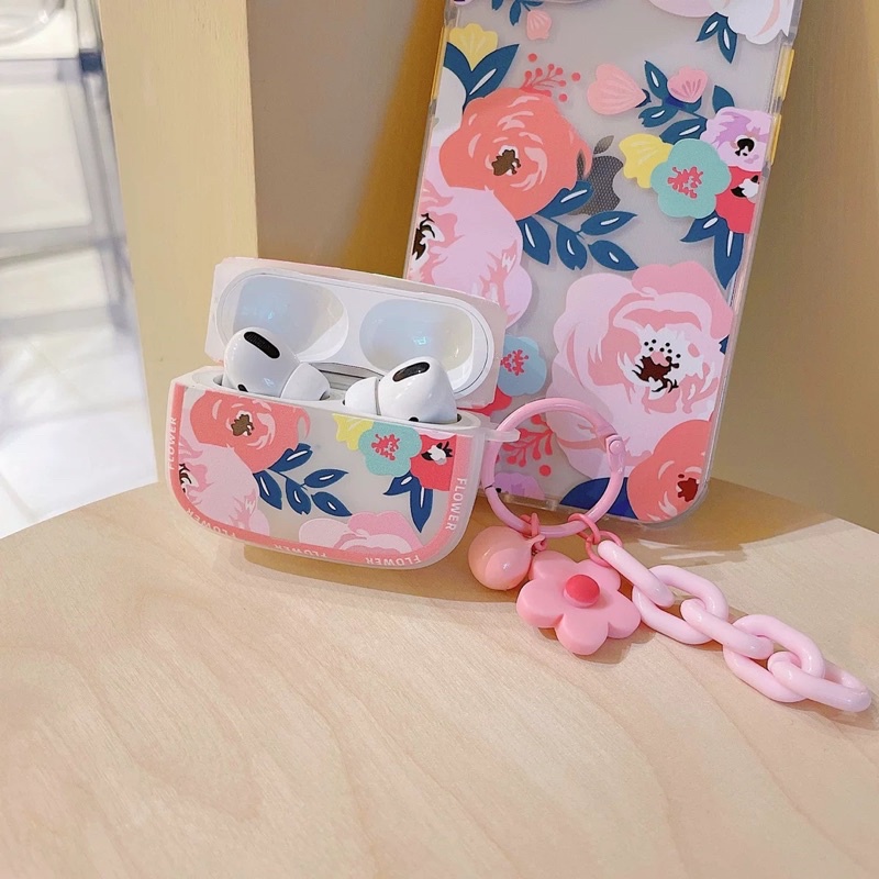 Pink Flower Softcase for Airpods 1 2 Pro 3 Case Casing Airpods Lucu