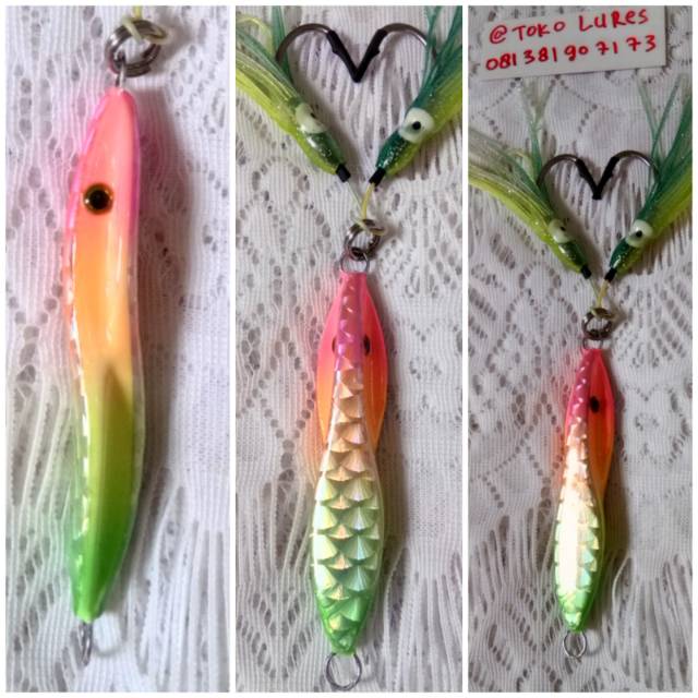 Metal jig vorpal rainbow 80gram+hook.gid..siap pakai