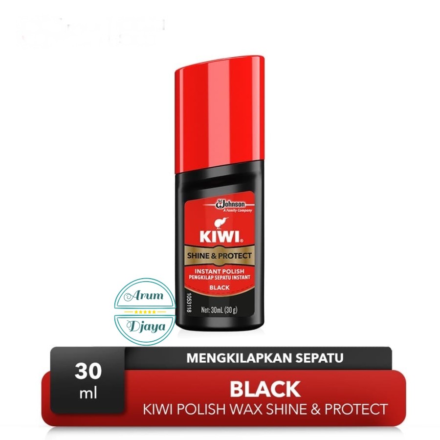 Kiwi Shine &amp; Protect Instant Polish Black Kiwi Semir Sepatu Cair Hitam 30mL