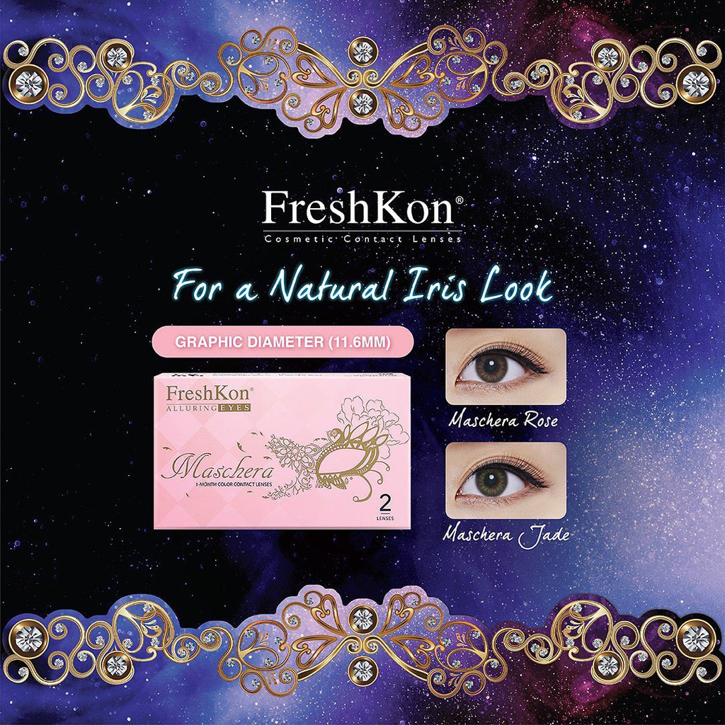 Freshkon Maschera Monthly lensa warna softlens minus