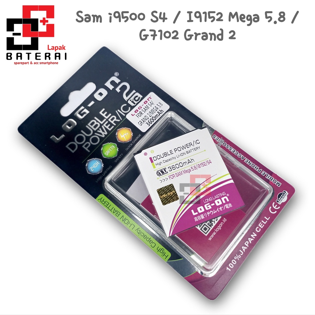 LOG - ON Baterai Samsung Mega 5.8 i9150 / i9152 Double IC Protection Battery Batre