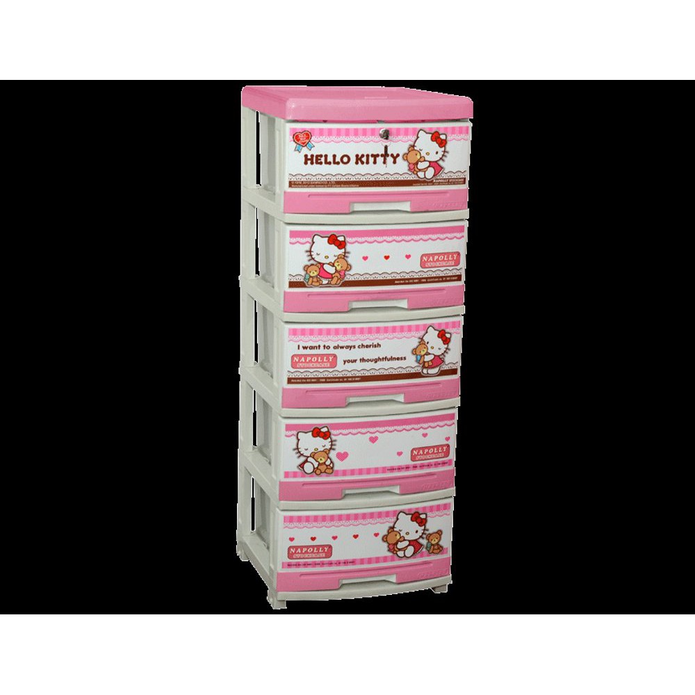 Rak Lemari Cabinet Plastik Minimalis Napolly Hello Kitty Susun 5 Limited